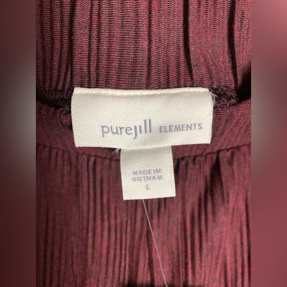 J. Jill Eggplant pleated pull-on wide legs. NWT.